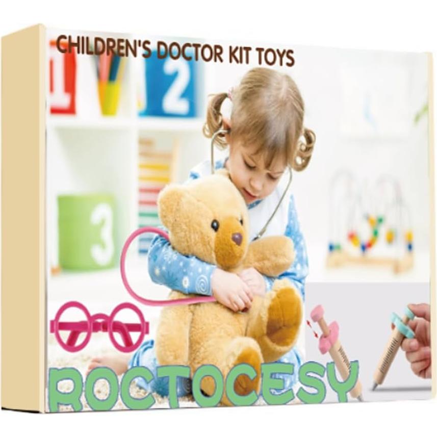 Juego de Médico Infantil Roctocesy - Estetoscopio, Jeringa y Gafas