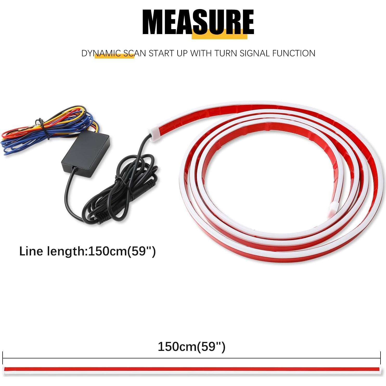 Tira de luz LED para capó de coche DREAMOTOR 150 cm impermeable