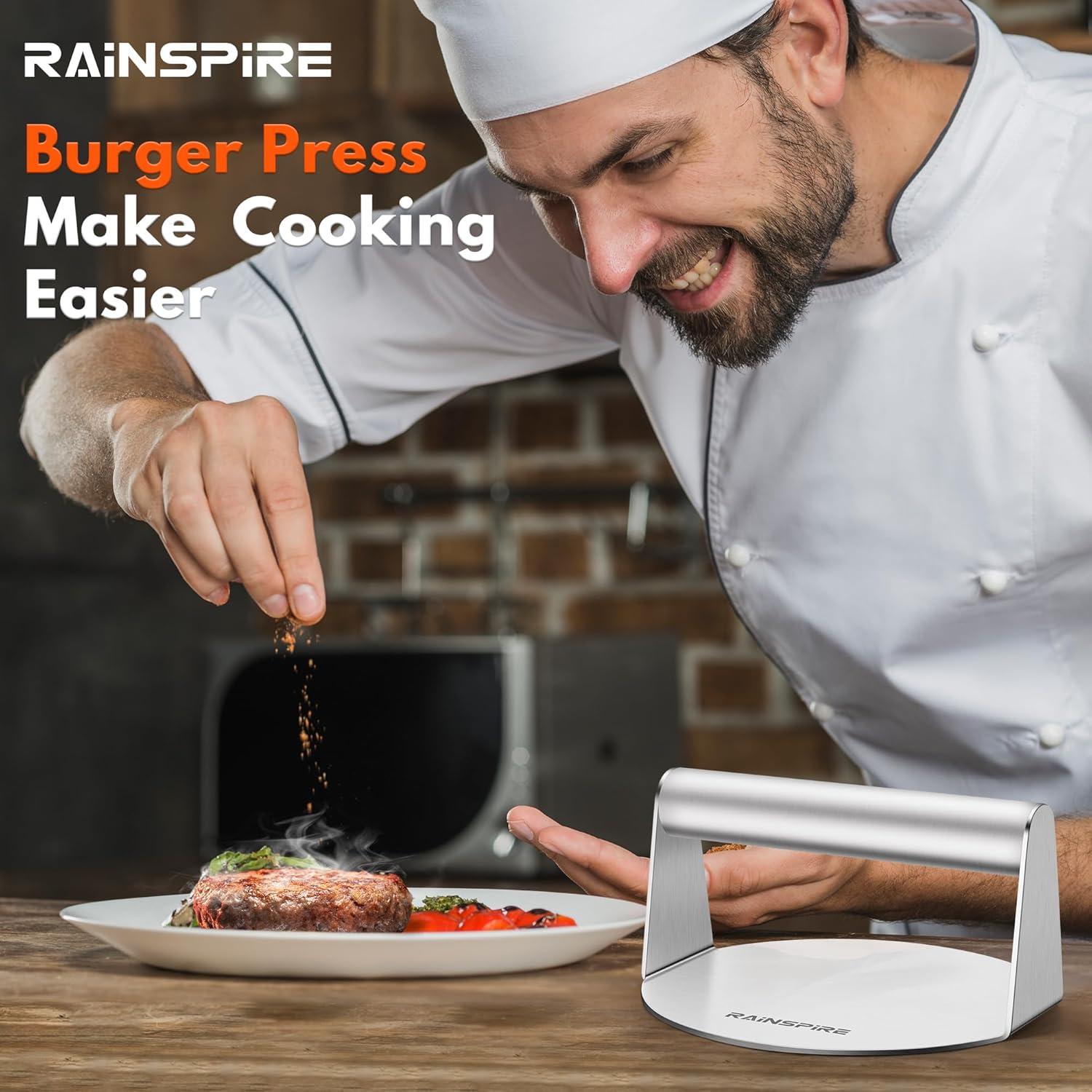 Prensa para Hamburguesas Smash Rainspire Acero Inoxidable 304 13.97 cm