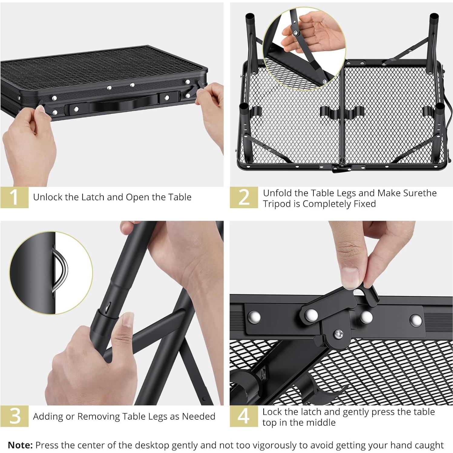 Mesa de Parrilla Plegable Anbte 57.9x39.9cm Ajustable