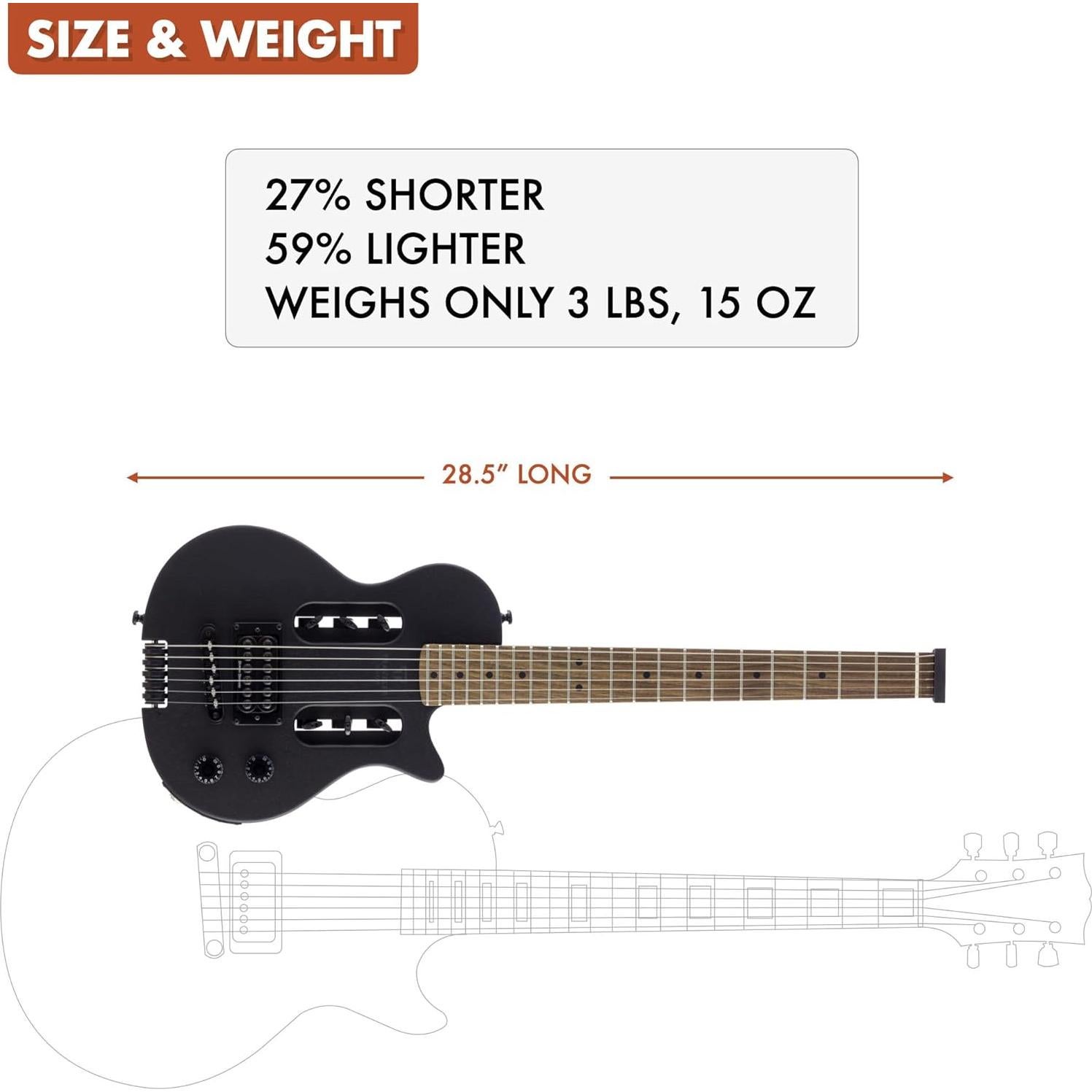 Guitarra Eléctrica Traveler EG-1 Negra 6 Cuerdas Portátil