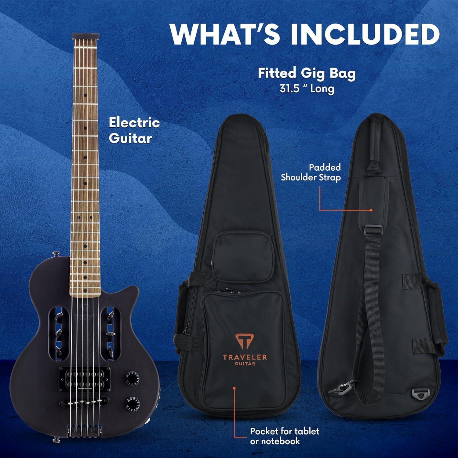 Guitarra Eléctrica Traveler EG-1 Negra 6 Cuerdas Portátil