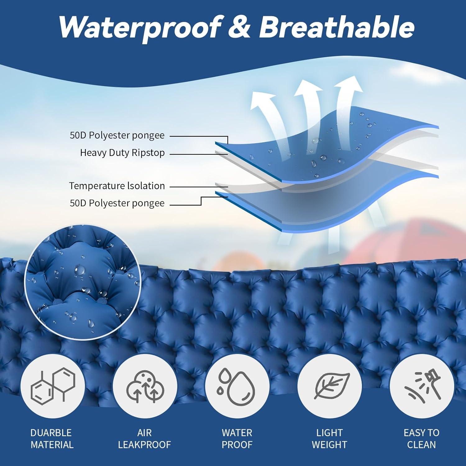 Colchón Inflable HiiPeak CA04 Doble Azul 192x122x10cm