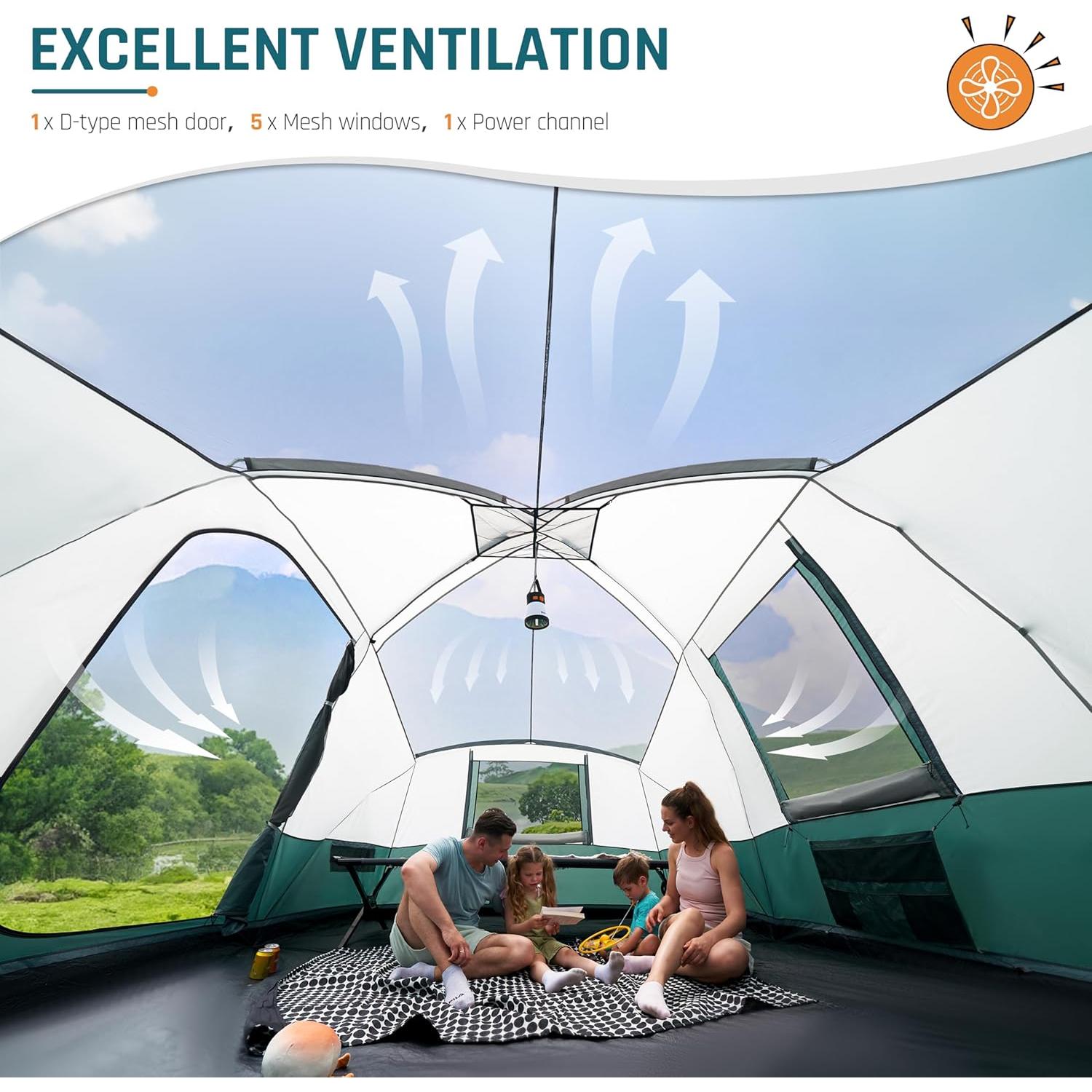 Tienda de Camping DMH OUTDOORS para 8 Personas con Vestíbulo