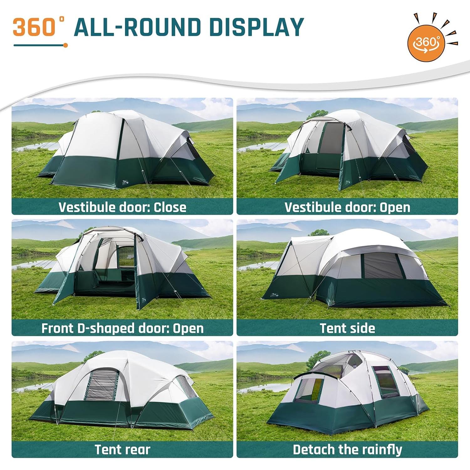 Tienda de Camping DMH OUTDOORS para 8 Personas con Vestíbulo