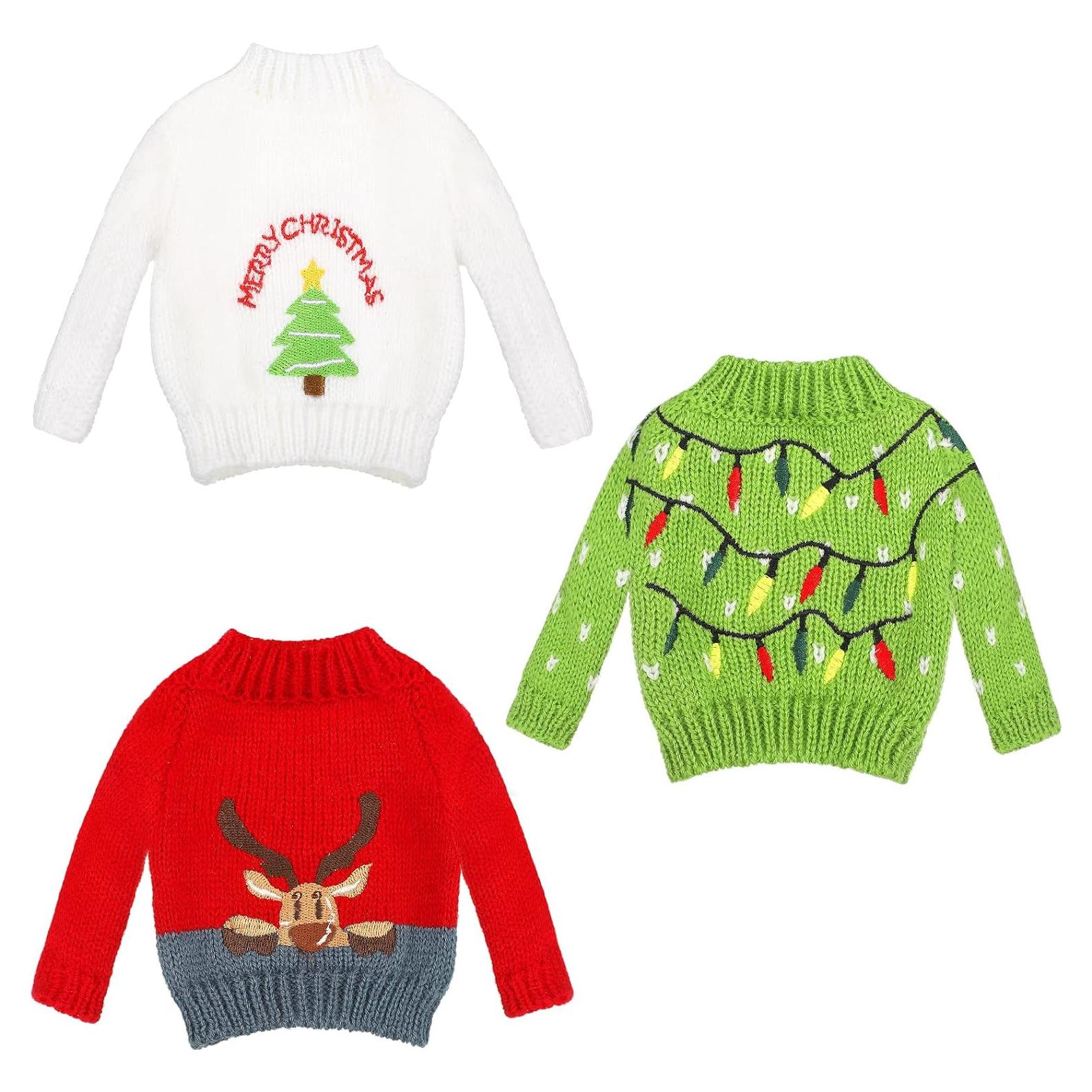 Conjunto de Suéteres de Navidad para Muñecas Aoriher 3 Pcs