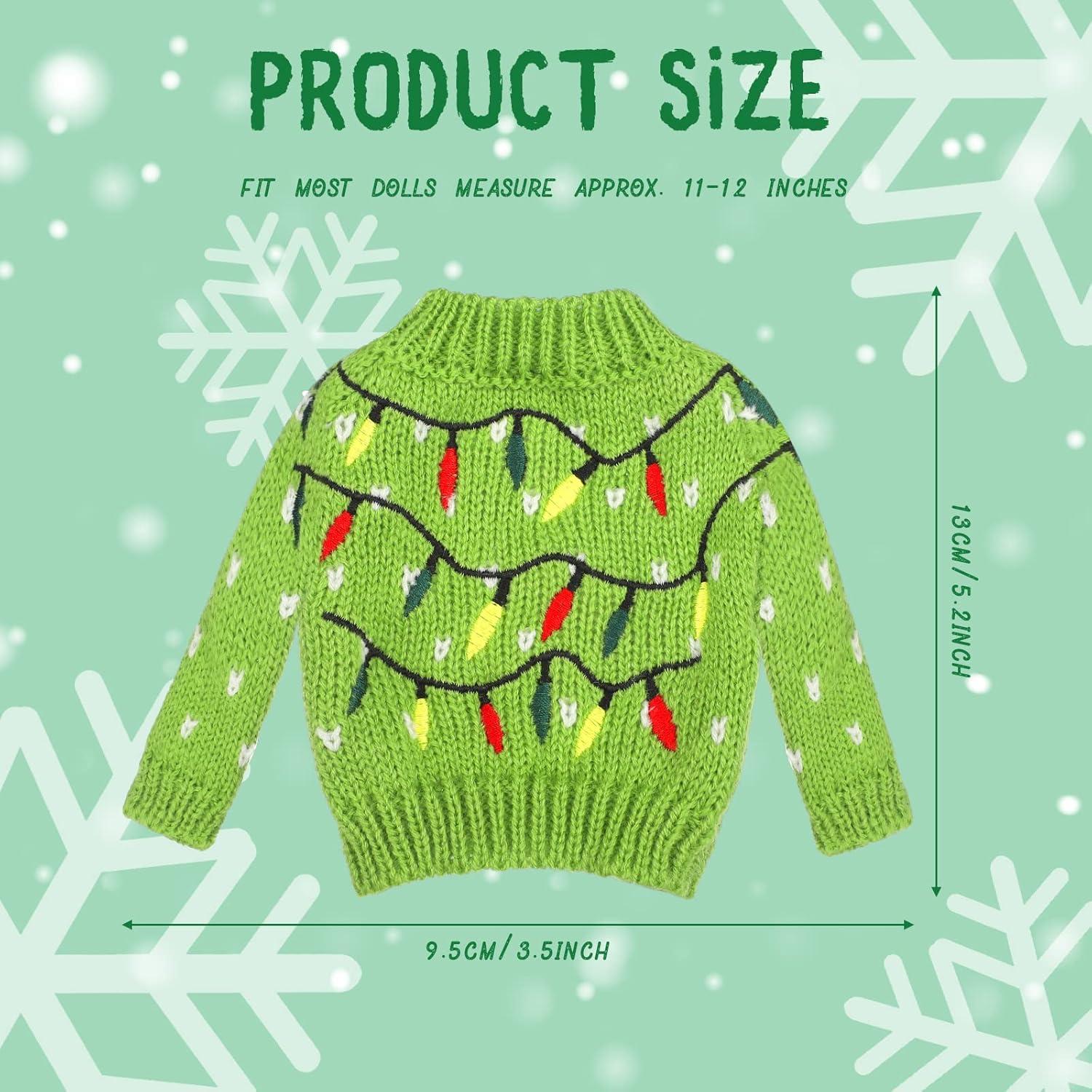 Conjunto de Suéteres de Navidad para Muñecas Aoriher 3 Pcs