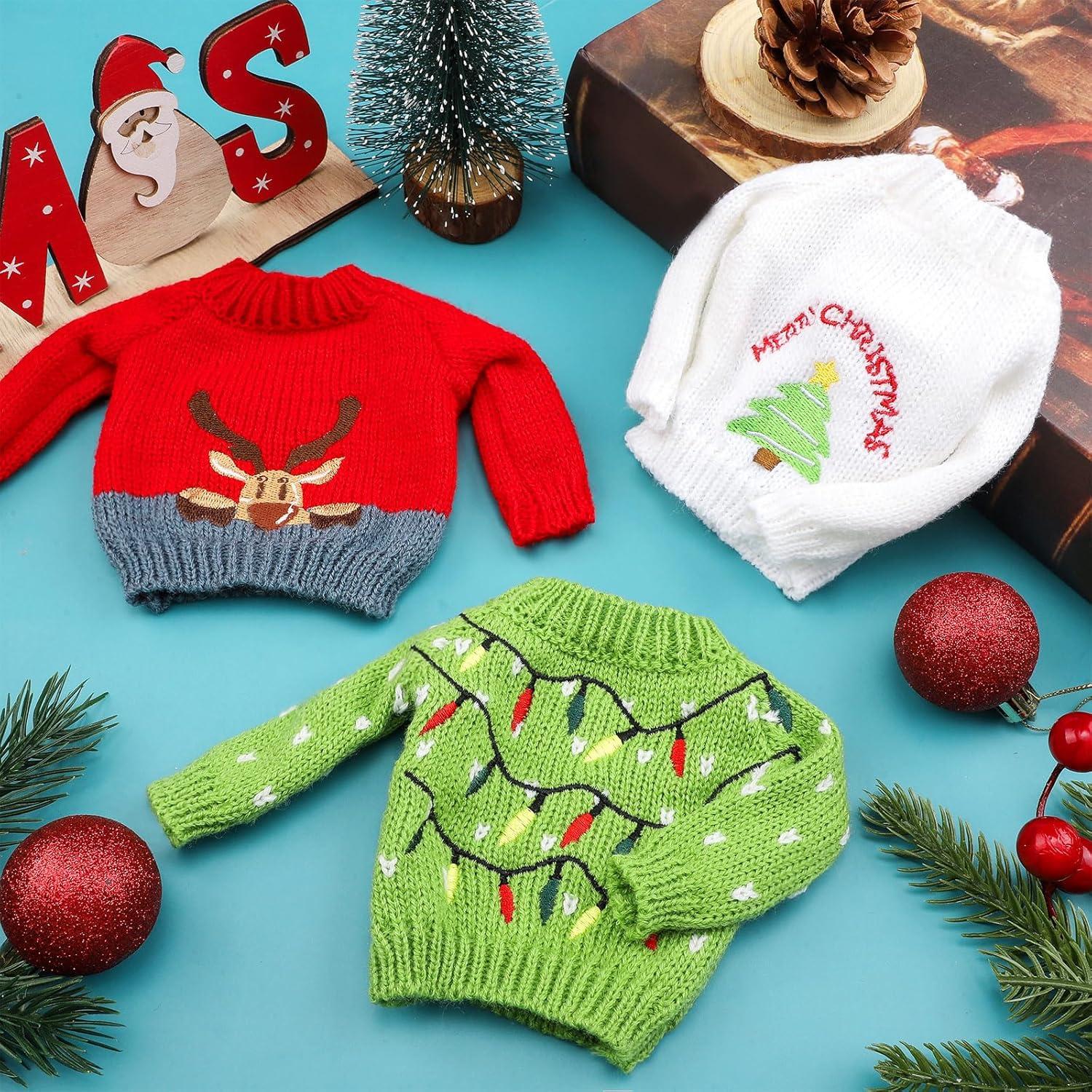 Conjunto de Suéteres de Navidad para Muñecas Aoriher 3 Pcs
