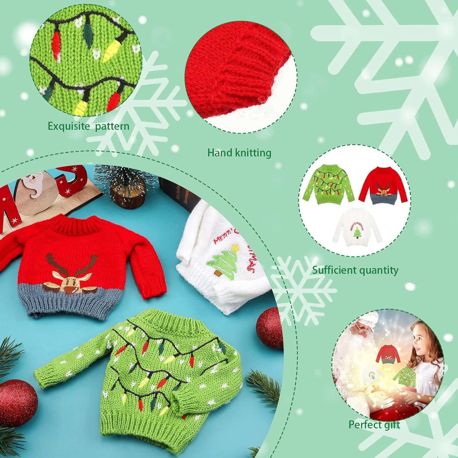 Conjunto de Suéteres de Navidad para Muñecas Aoriher 3 Pcs