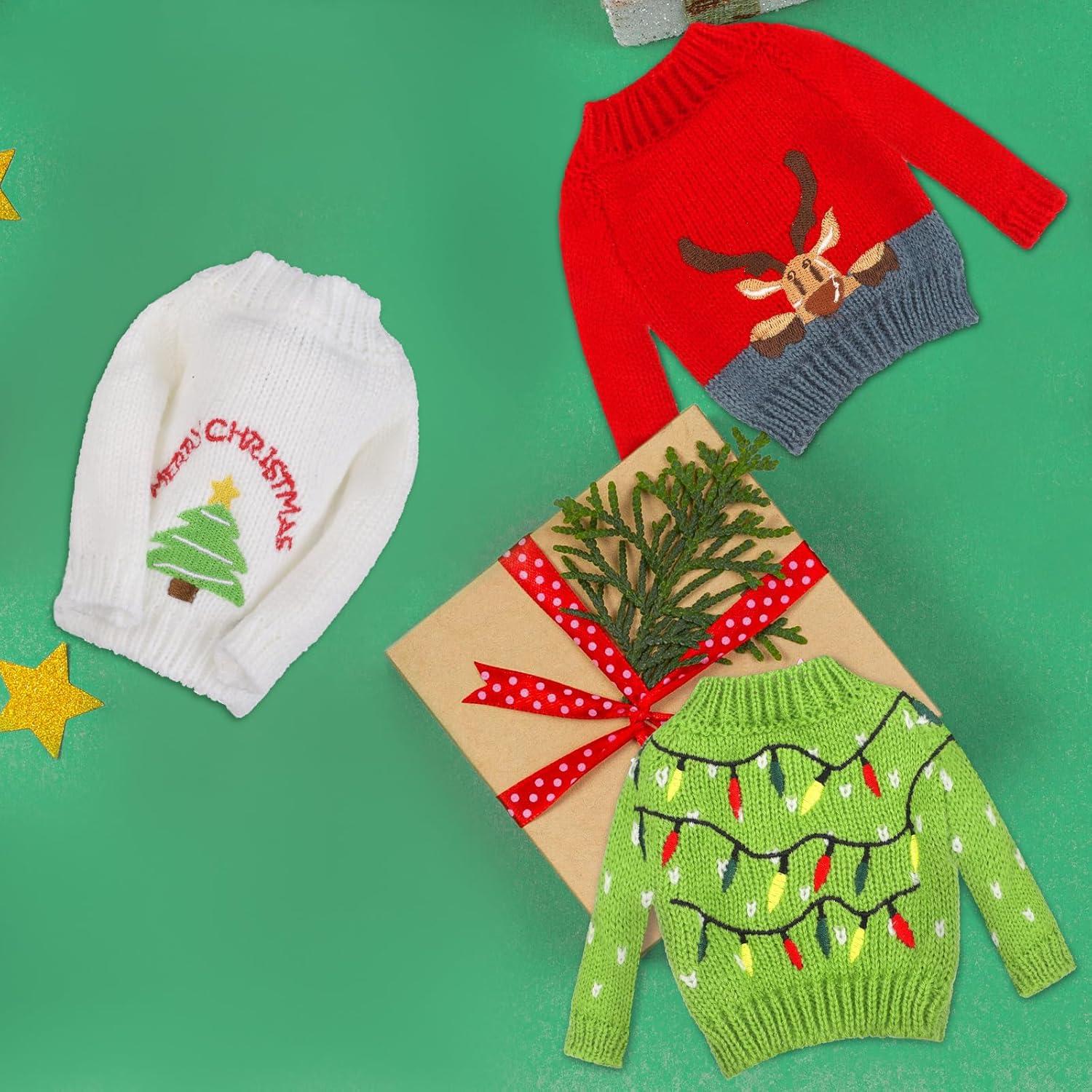 Conjunto de Suéteres de Navidad para Muñecas Aoriher 3 Pcs