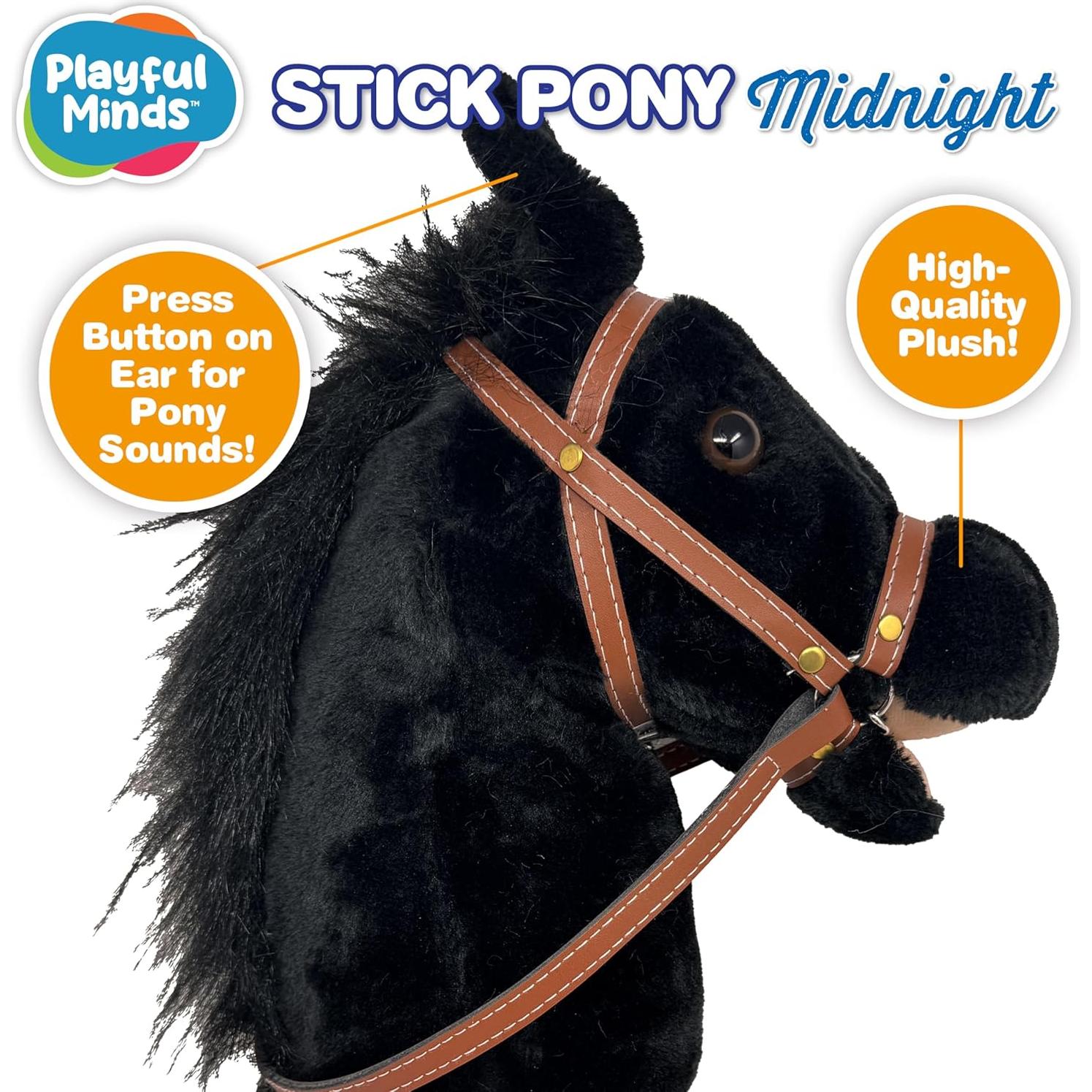 Caballo de Palo Nature Bound Negro con Sonido - Juguete Educativo