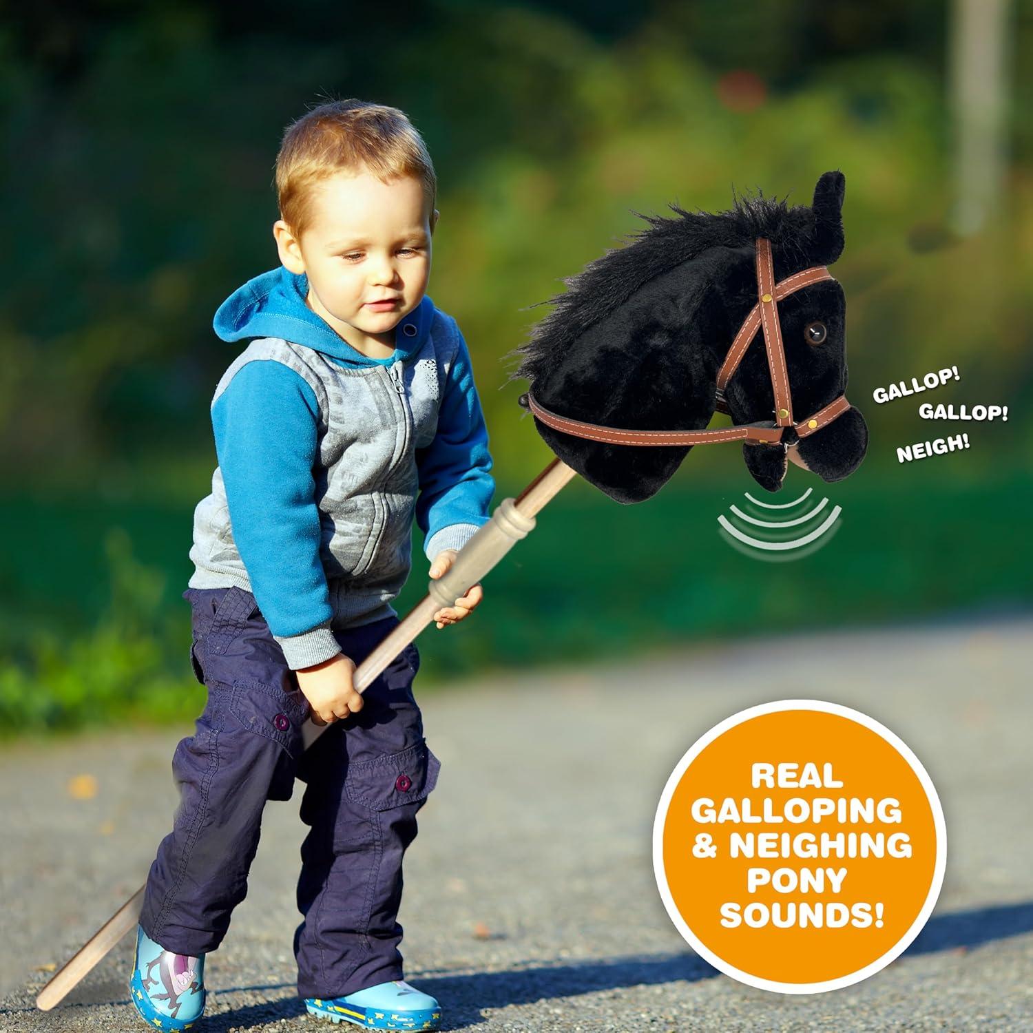 Caballo de Palo Nature Bound Negro con Sonido - Juguete Educativo