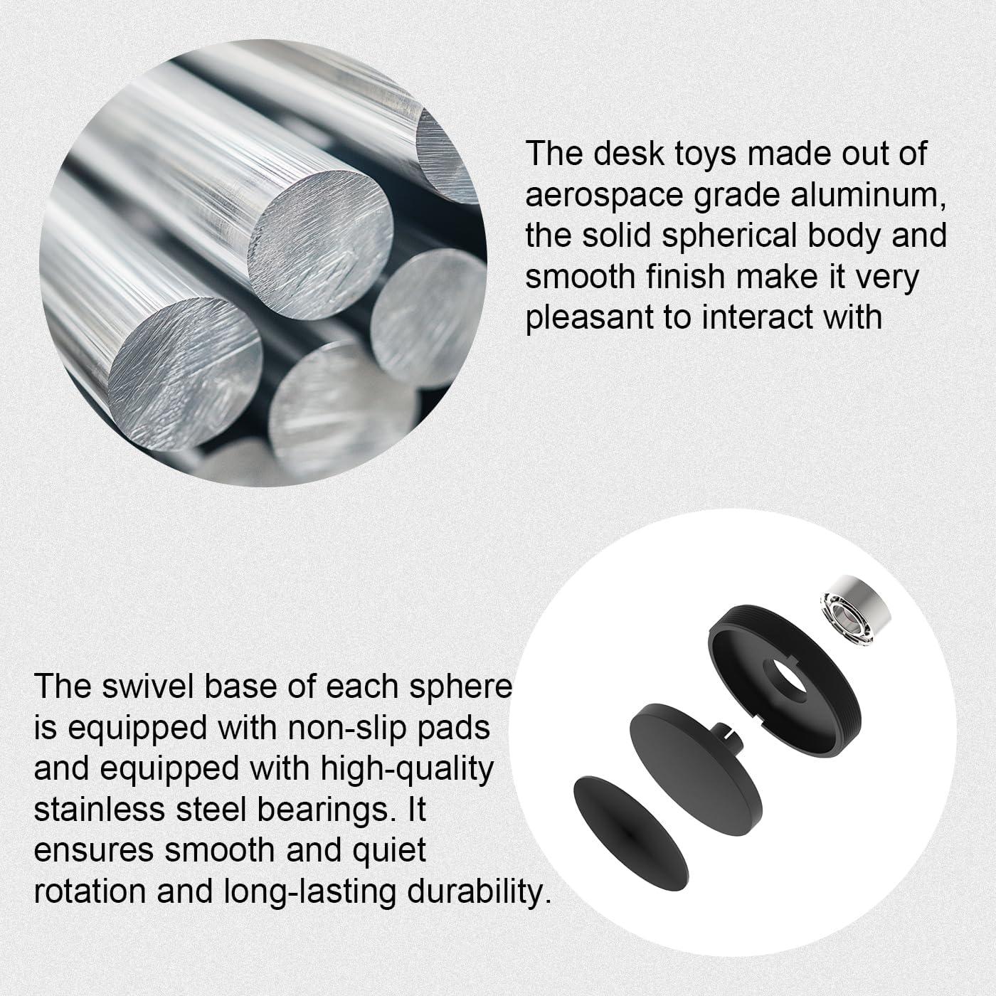 Juguetes de Escritorio Cinéticos de Aluminio - 3 Formas