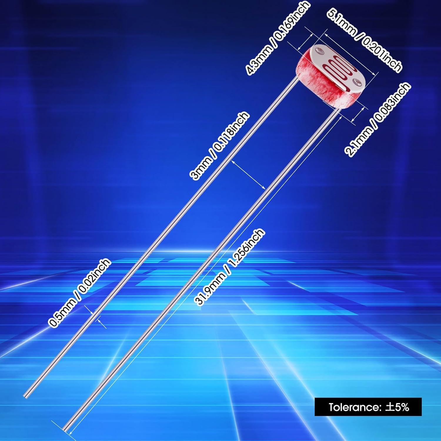 30 Piezas Fotoresistor EBOOT 5 mm Sensible a la Luz