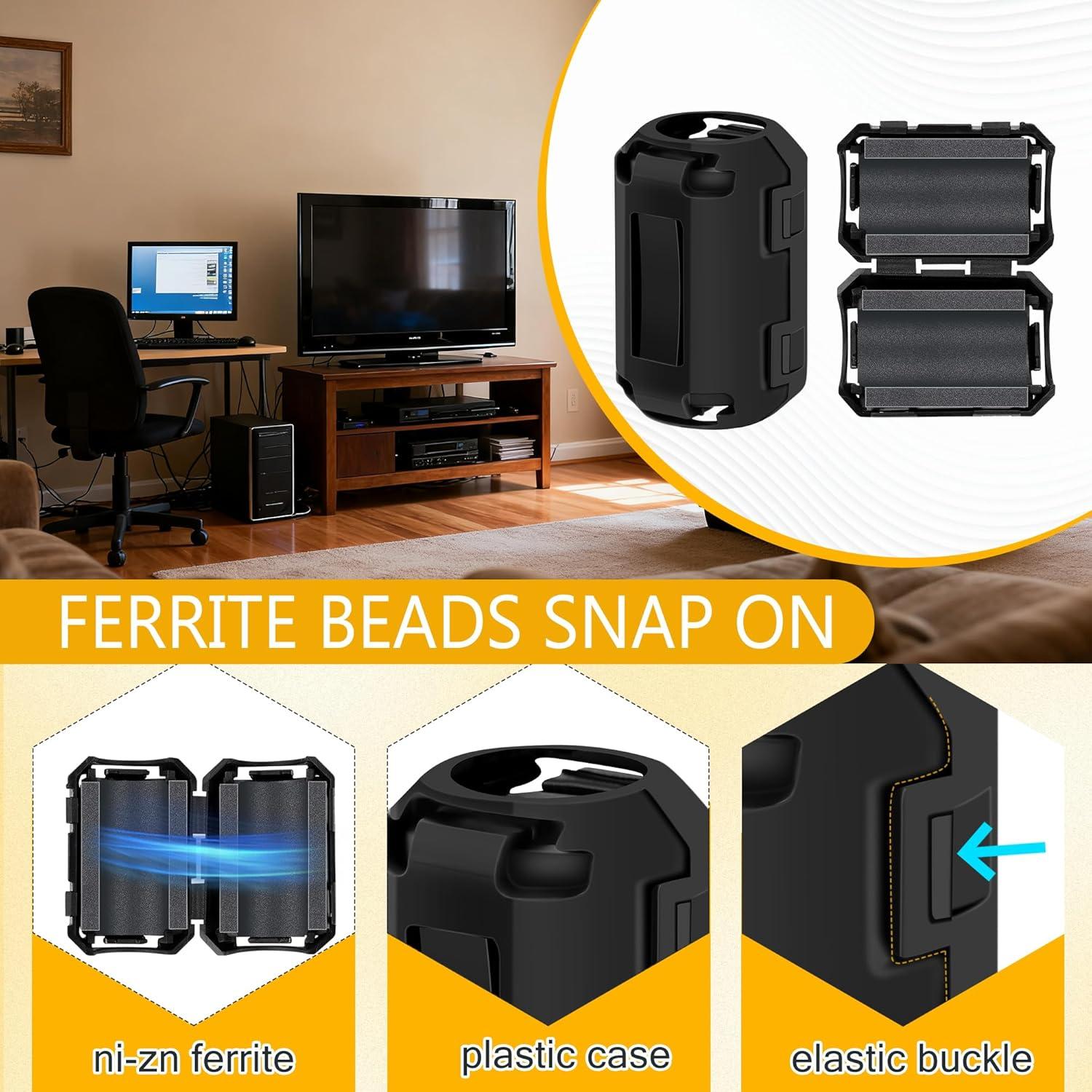 Chokes de Ferrita Windspeed 25 Pcs para Cable 3.5mm a 13mm