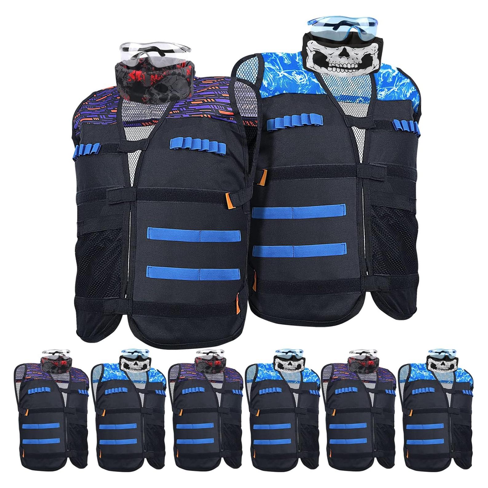 Kit de Chalecos Tácticos POKONBOY para 8 Niños - Juegos de Guerra