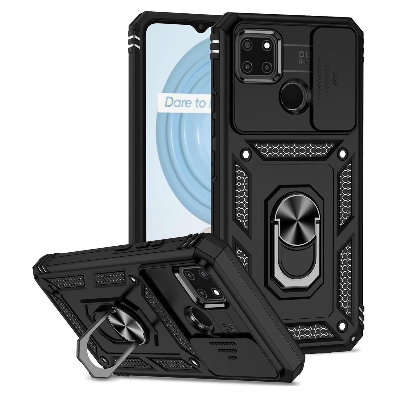 Funda Magnética para Realme C21Y/C25Y con Soporte 360° - Negro