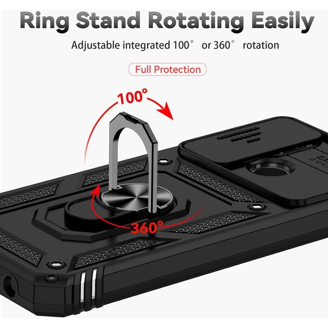 Funda Magnética para Realme C21Y/C25Y con Soporte 360° - Negro