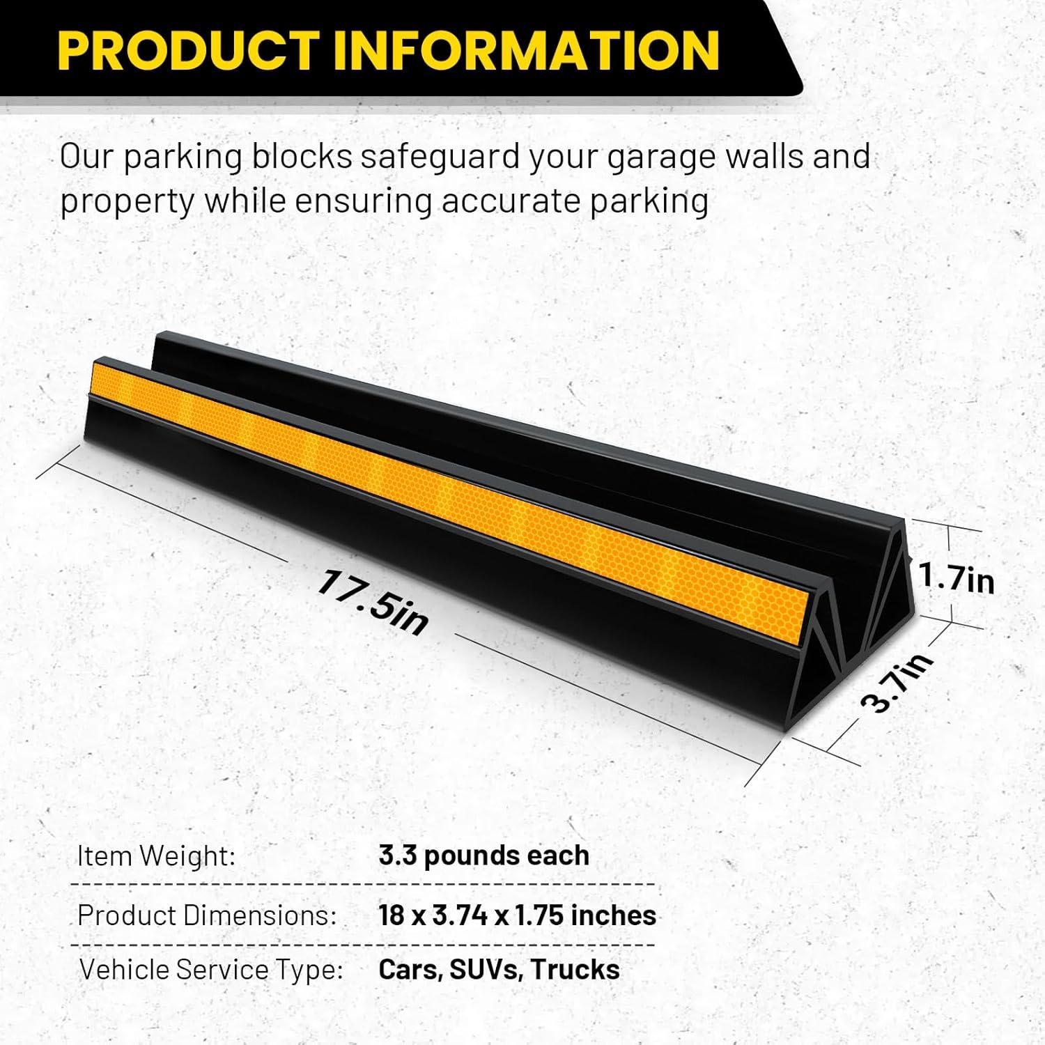Tope de Rueda para Estacionamiento HOXWELL 2 Pcs 44.45 cm
