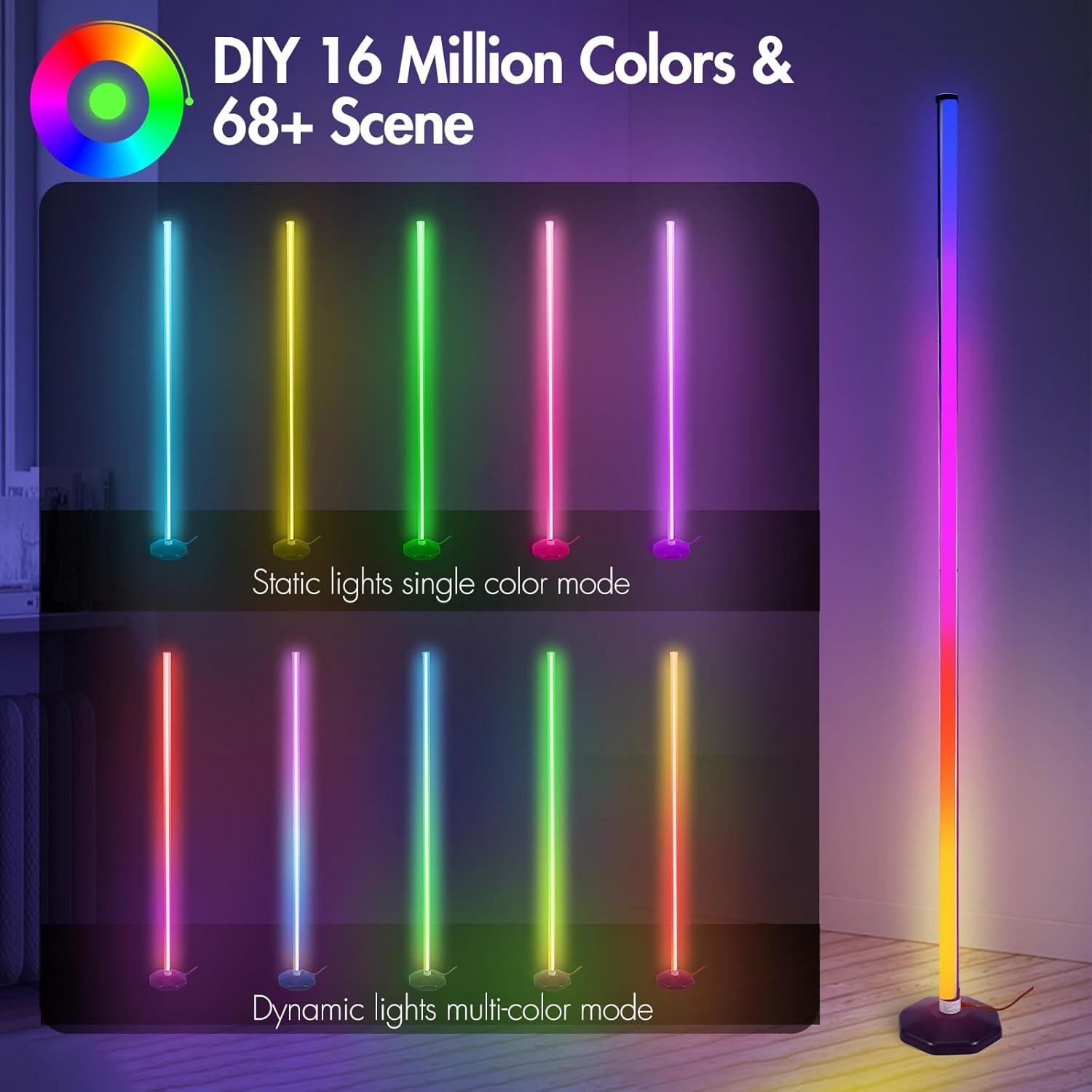 Lámpara de Esquina LED RGB PTVGS 144.78cm 16M Colores