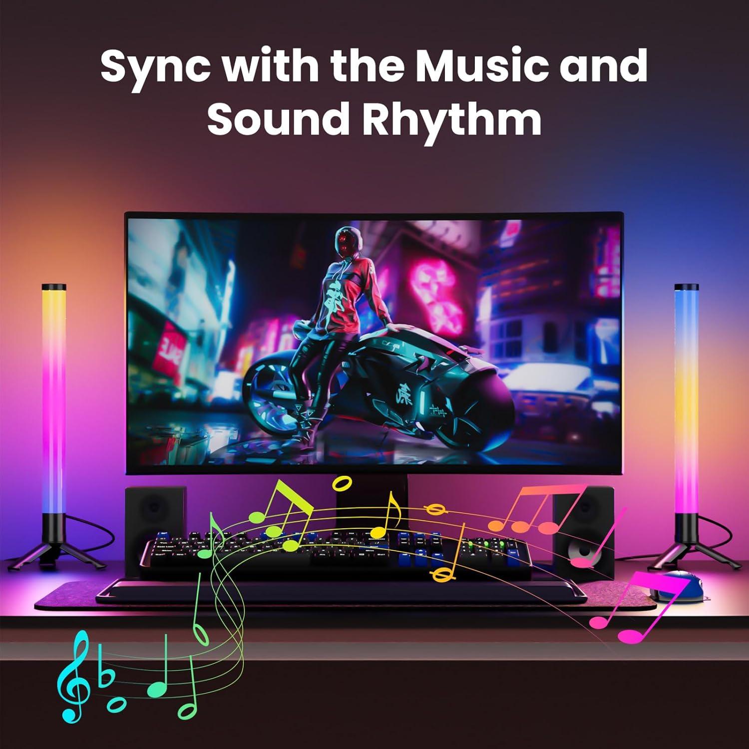 Barra de Luz LED Inteligente TJOY 360° RGB Bluetooth Negra