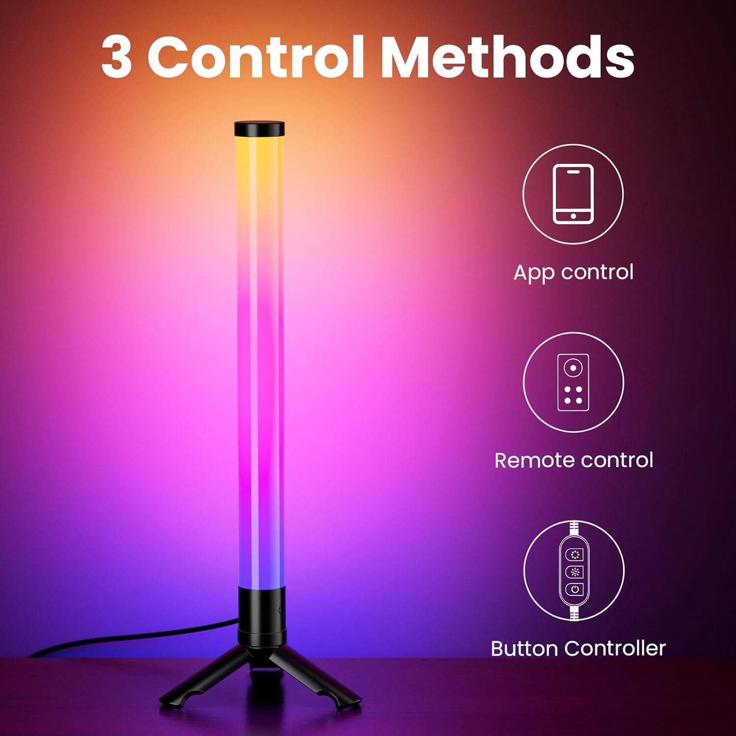 Barra de Luz LED Inteligente TJOY 360° RGB Bluetooth Negra
