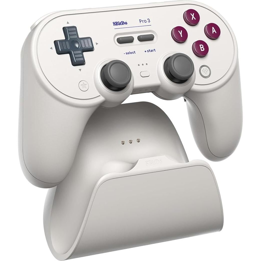 8BitDo Pro 3 Bluetooth Gamepad, Compatible with Switch 1/2, PC, Apple, SteamOS, Android, TMR Joysticks, Hall Effect Triggers, Magnetic Buttons (G Classic)