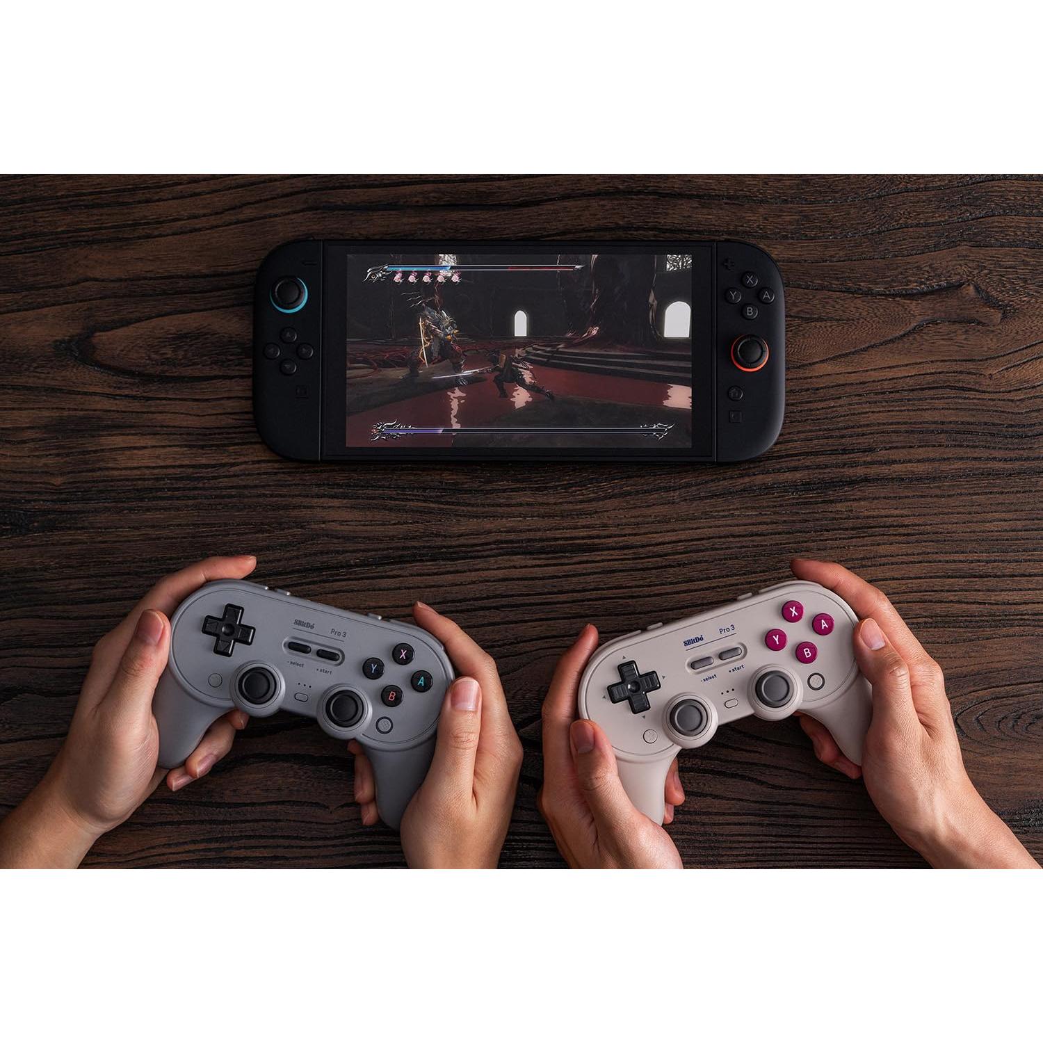 8BitDo Pro 3 Bluetooth Gamepad, Compatible with Switch 1/2, PC, Apple, SteamOS, Android, TMR Joysticks, Hall Effect Triggers, Magnetic Buttons (G Classic)