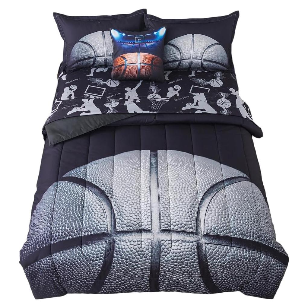 Juego de Edredón de Baloncesto ADASMILE A & S 6 Piezas Individual