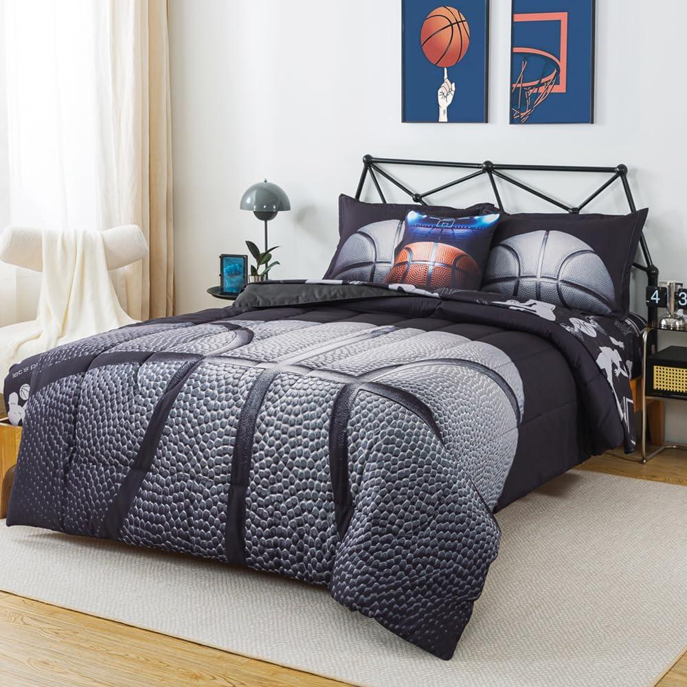 Juego de Edredón de Baloncesto ADASMILE A & S 6 Piezas Individual