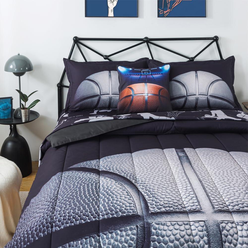 Juego de Edredón de Baloncesto ADASMILE A & S 6 Piezas Individual