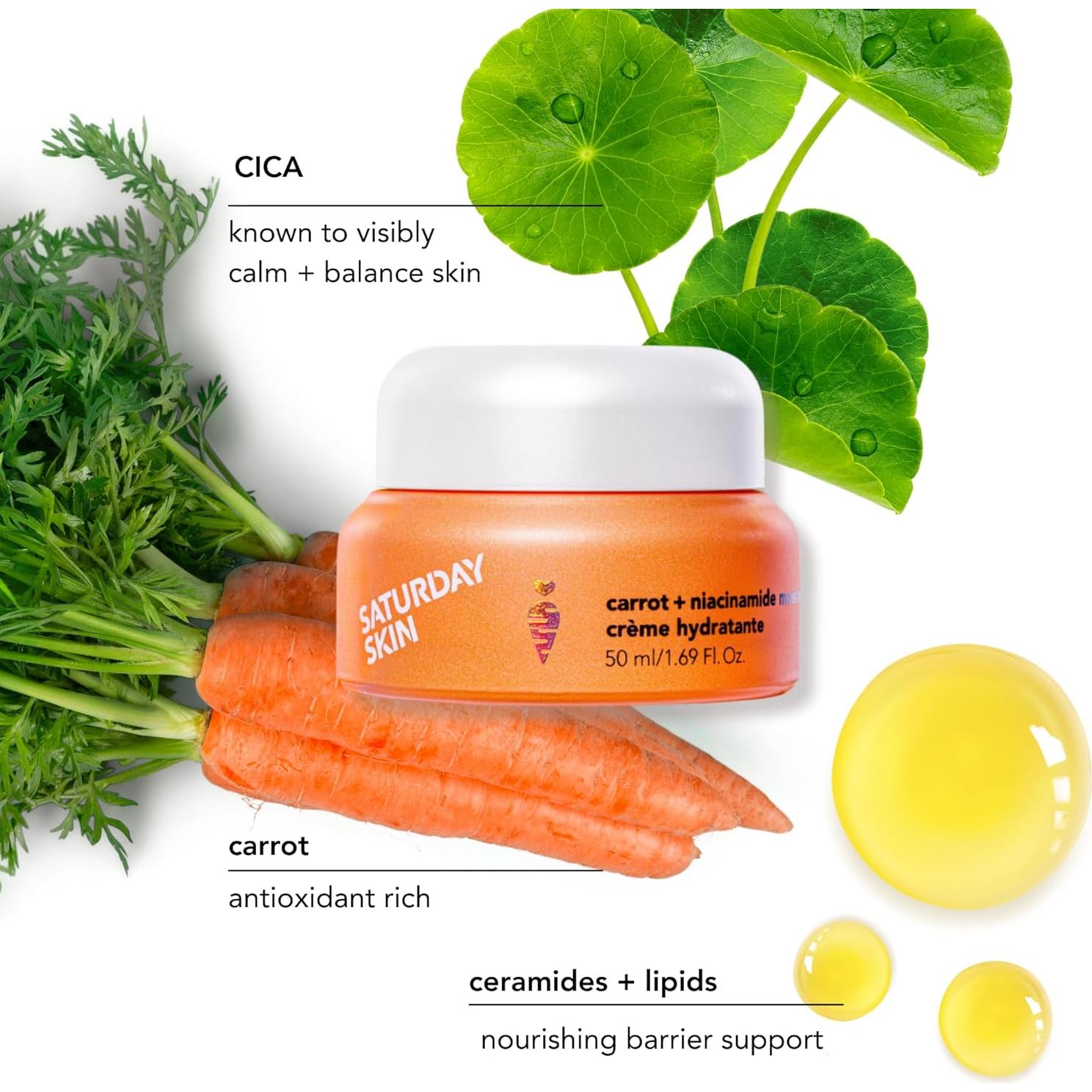 Crema Hidratante Facial Saturday Skin con Zanahoria y Ceramidas 45.6g