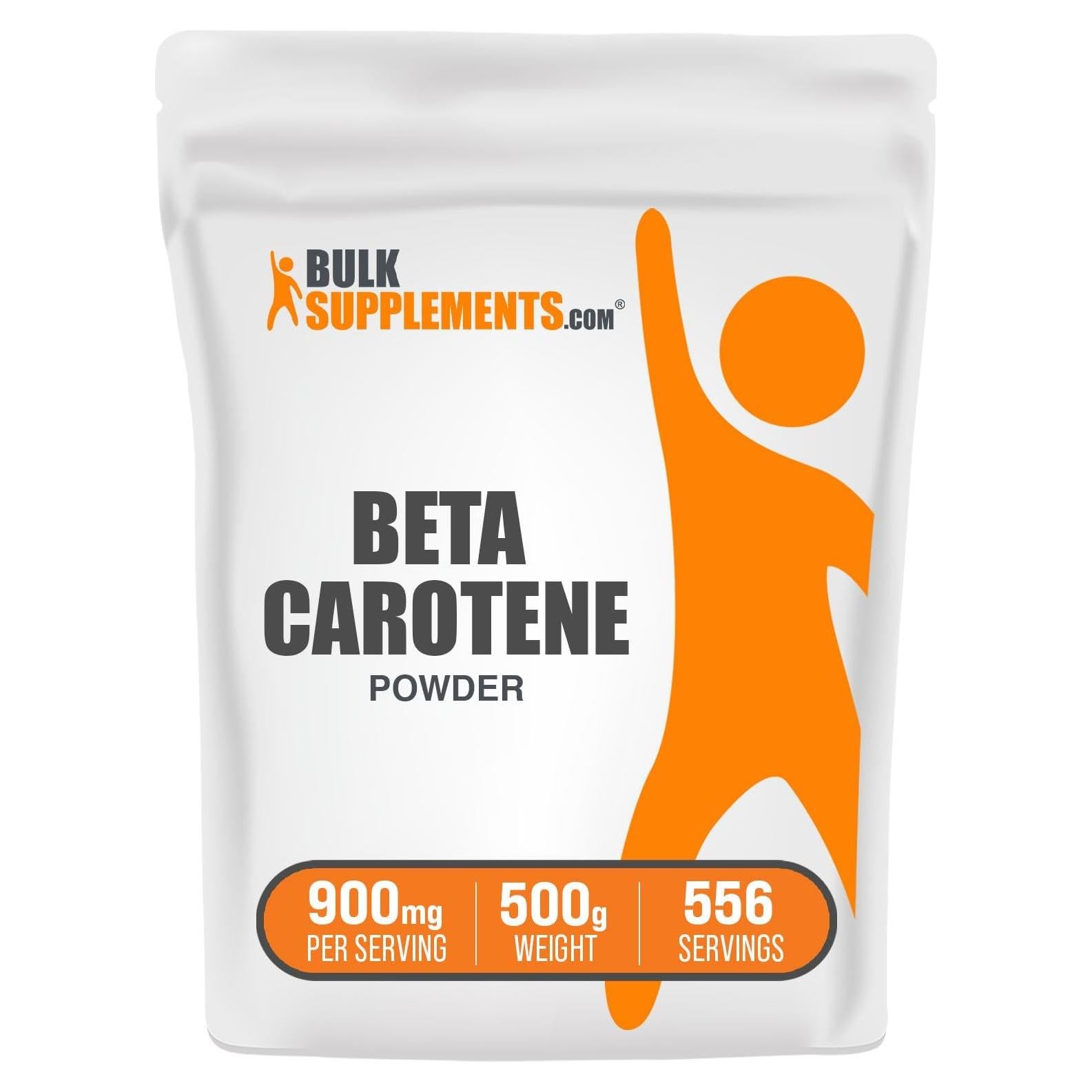 Polvo de Beta Caroteno BulkSupplements 500g - Suplemento Vitamina A