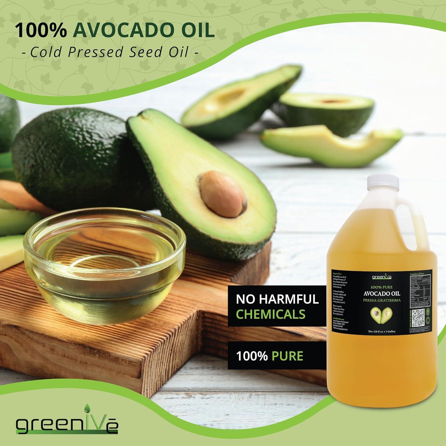 Aceite de Aguacate GreenIVe 100% Puro 473ml Prensado en Frío