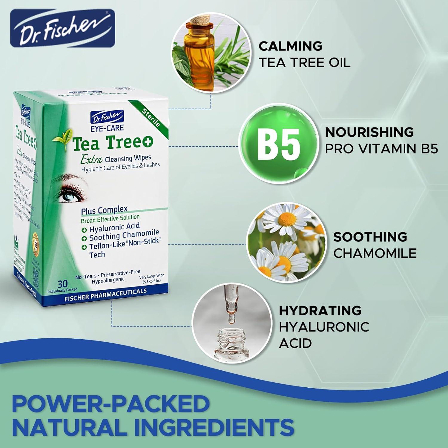 Toallitas desmaquillantes Dr. Fischer con aceite de árbol de té - 30 unidades