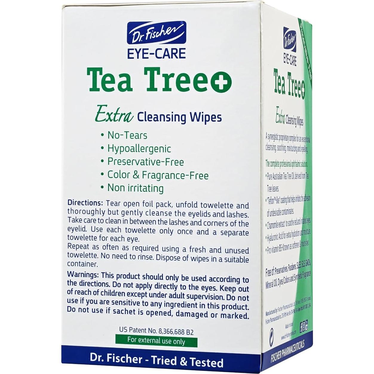 Toallitas desmaquillantes Dr. Fischer con aceite de árbol de té - 30 unidades