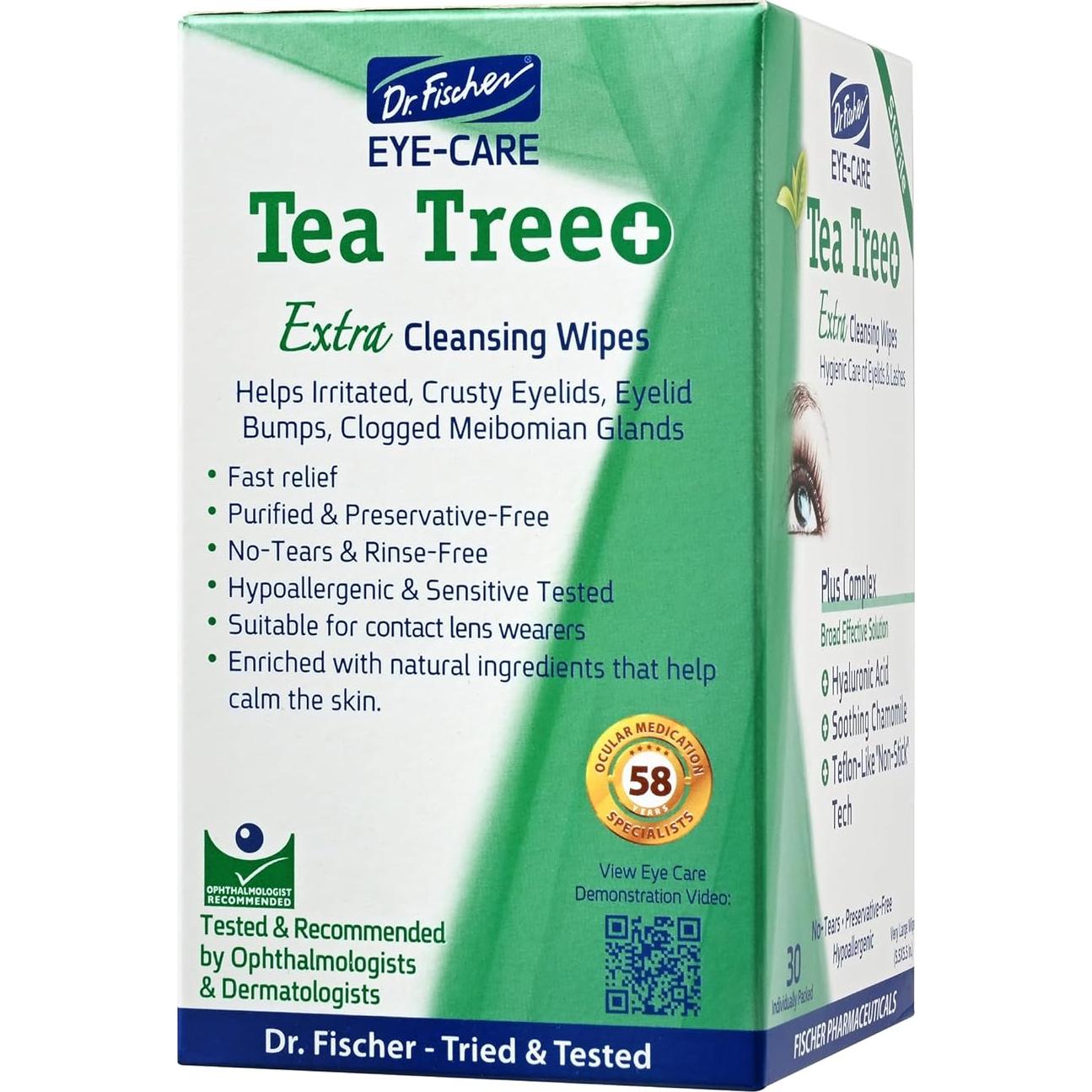 Toallitas desmaquillantes Dr. Fischer con aceite de árbol de té - 30 unidades