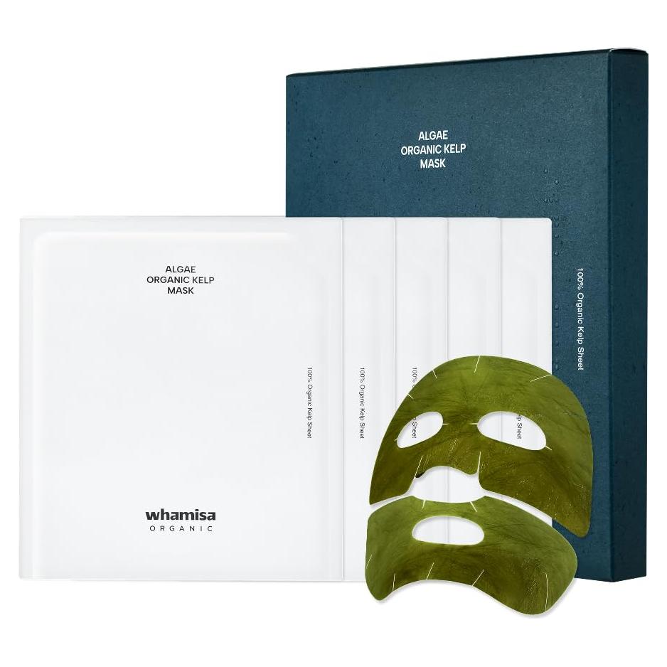 Mascarilla Facial de Algas Kelp Orgánica Whamisa - 5 Piezas