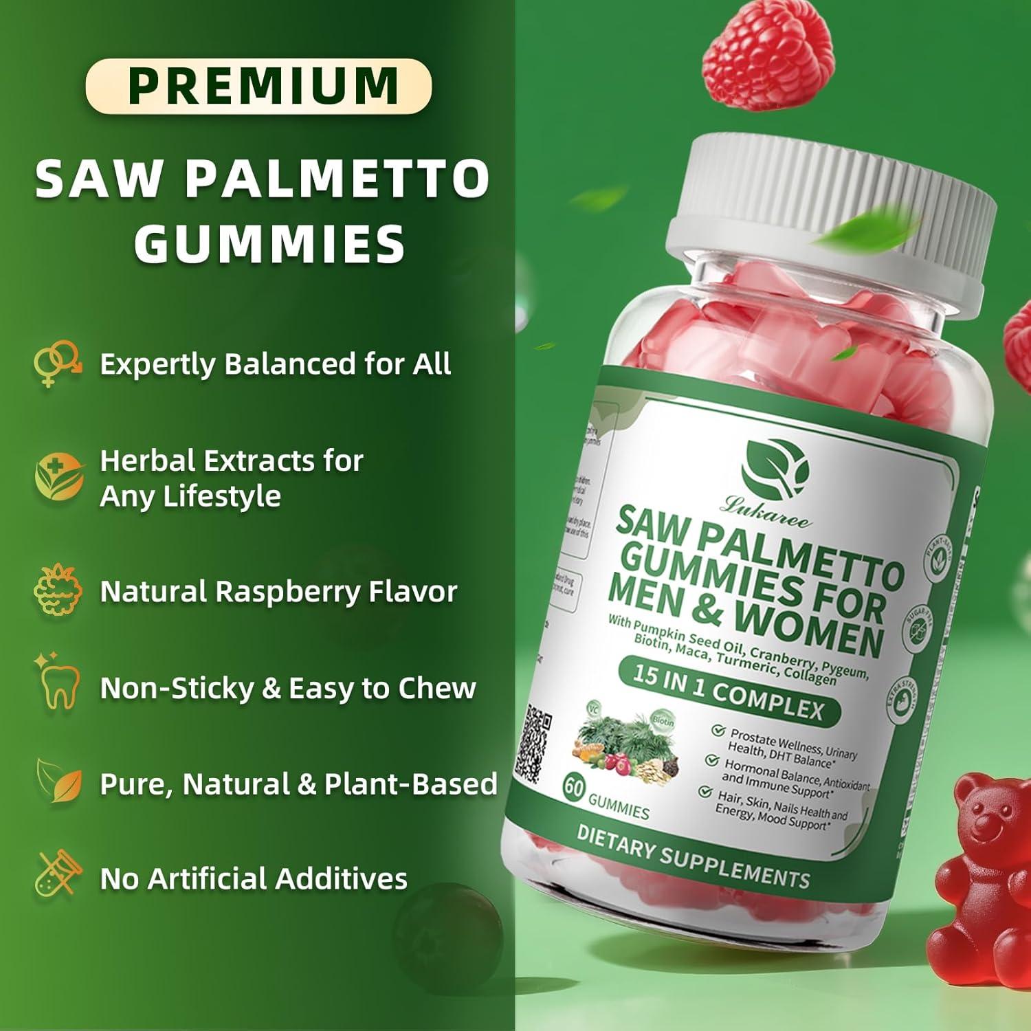 Gominolas Saw Palmetto Lukaree 15 en 1 - 60 Unidades