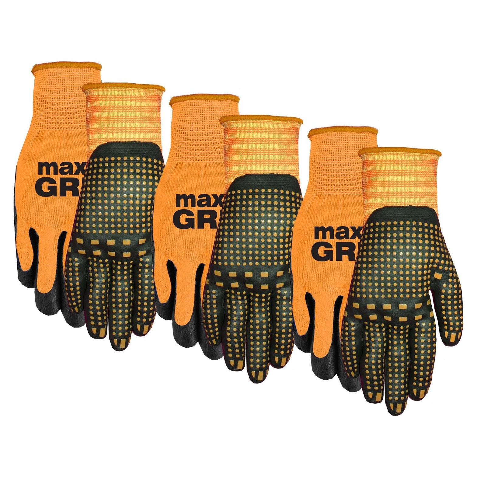 Guantes de Trabajo MidWest Max Grip Naranja Paquete de 3