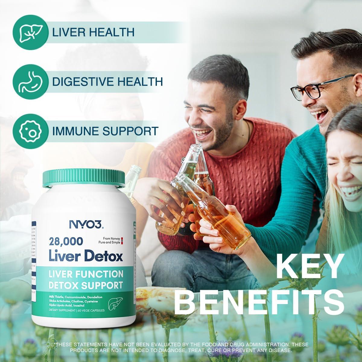 Suplemento Detoxificador de Hígado NYO3 200mg 60 Cápsulas