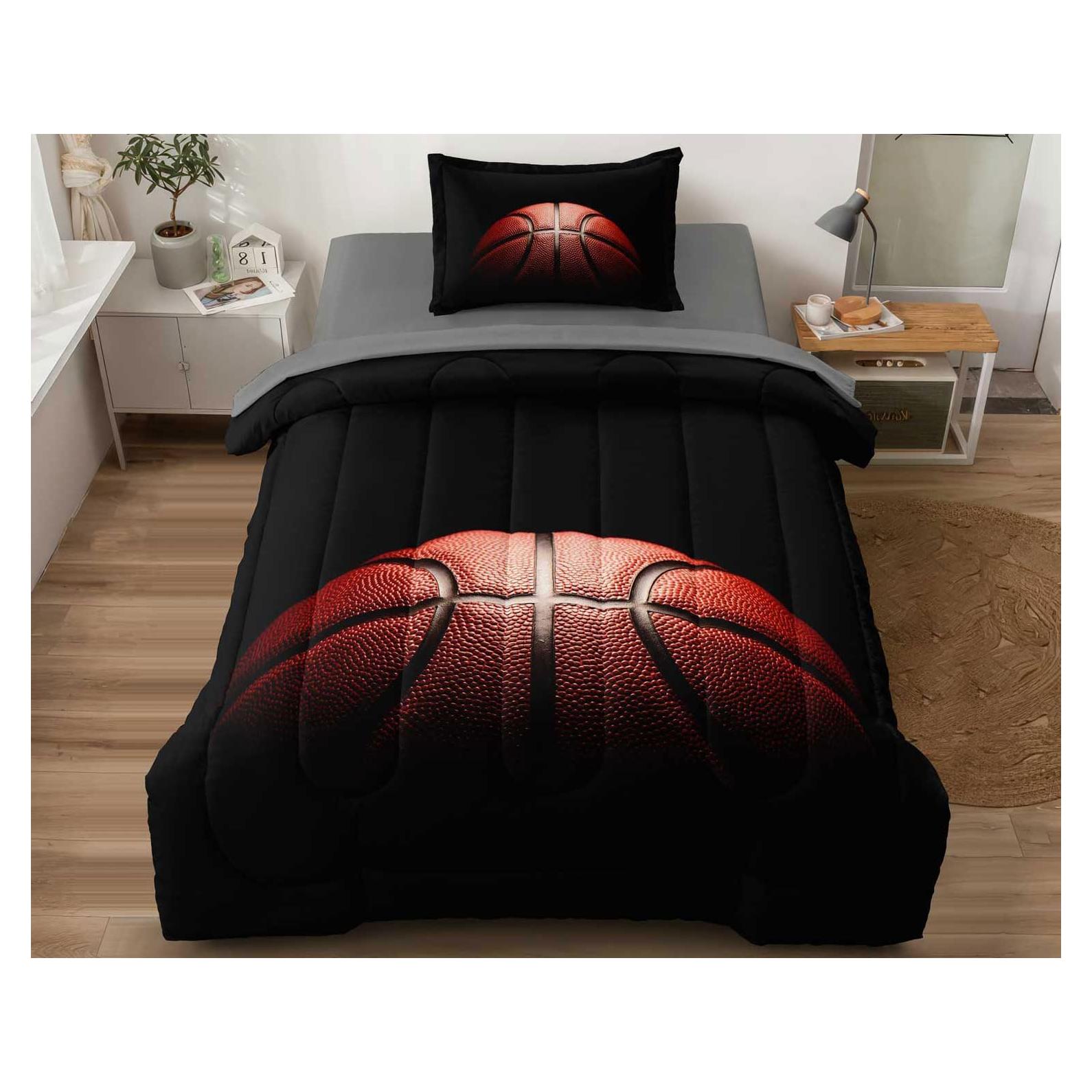 Juego de Ropa de Cama Twin Leaflin Baloncesto 4 Piezas
