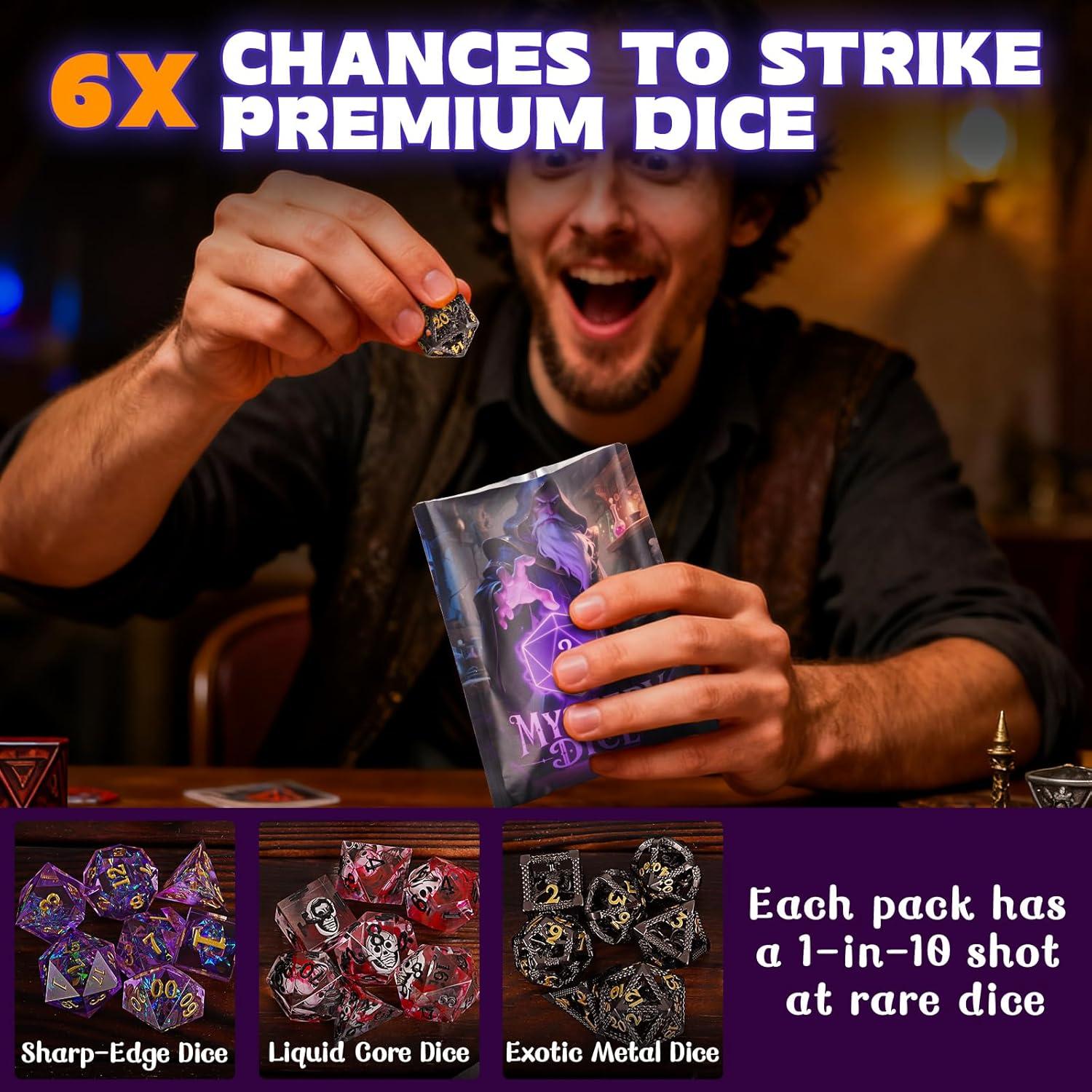 Paquete de Dados RPG BiiSaa - 6 Bolsas Ciegas con 7 Dados