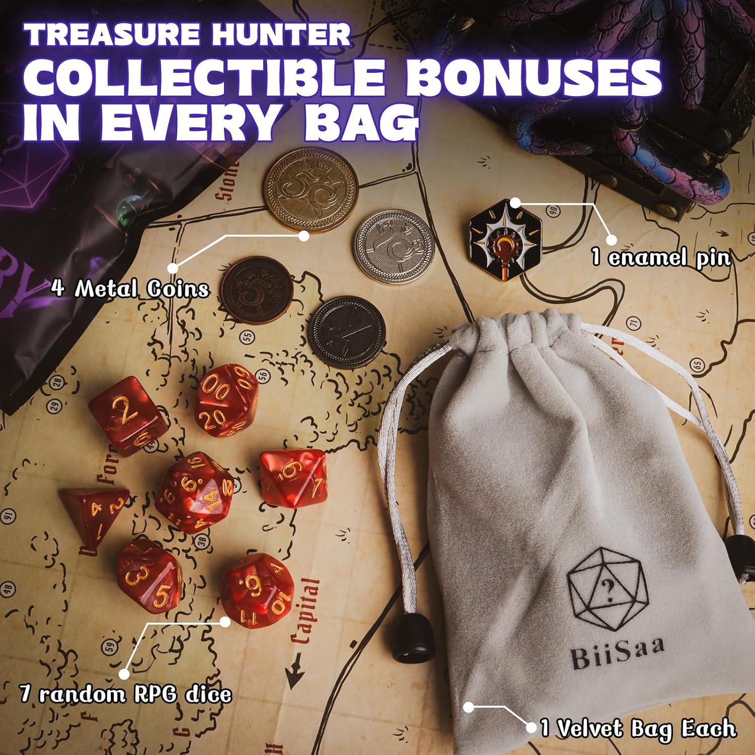 Paquete de Dados RPG BiiSaa - 6 Bolsas Ciegas con 7 Dados