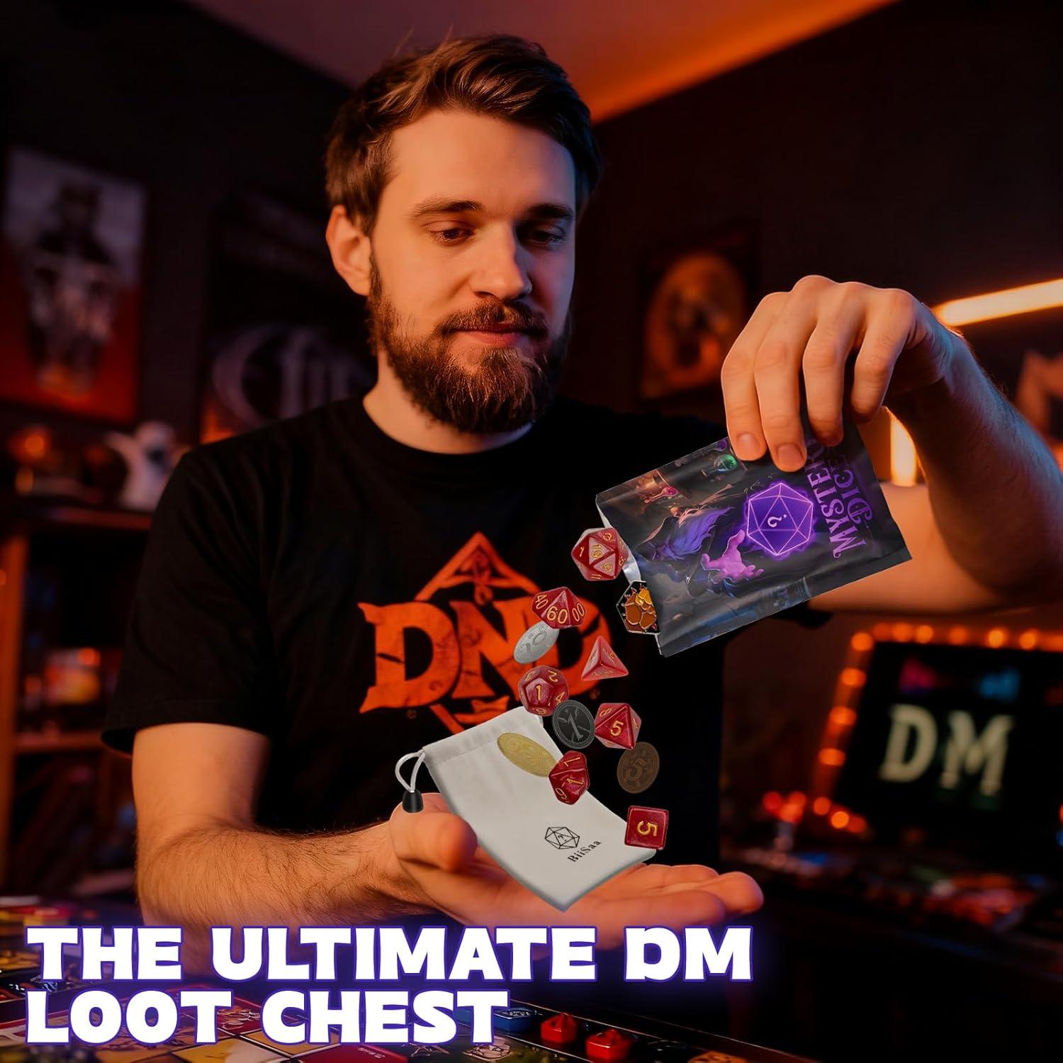 Paquete de Dados RPG BiiSaa - 6 Bolsas Ciegas con 7 Dados