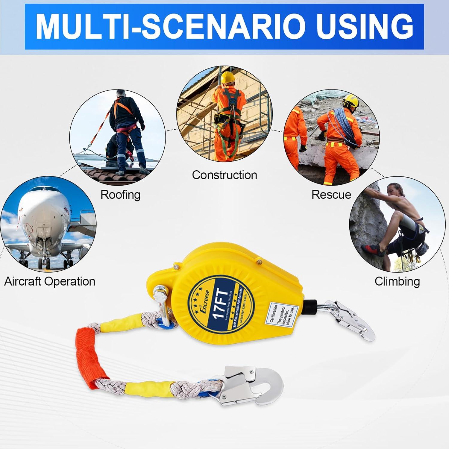 Detector de Caídas Encreese 5,18m Doble Bloqueo Acero