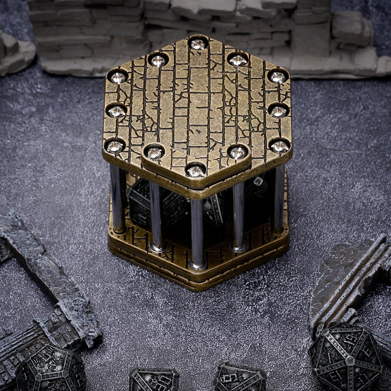 Cárcel de Dados de Metal ASTRANOVA - RPG, Póker, DND - Bronce