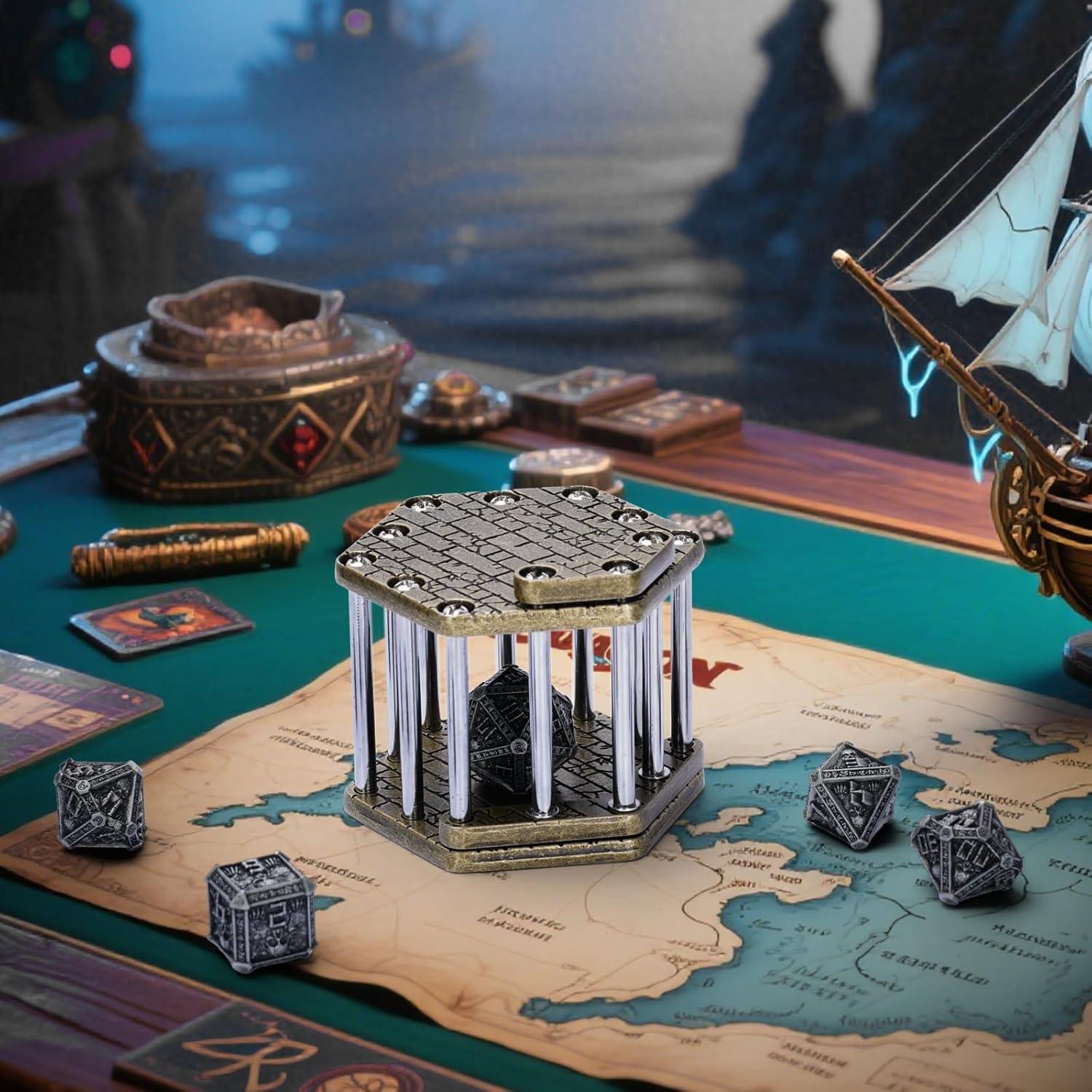 Cárcel de Dados de Metal ASTRANOVA - RPG, Póker, DND - Bronce