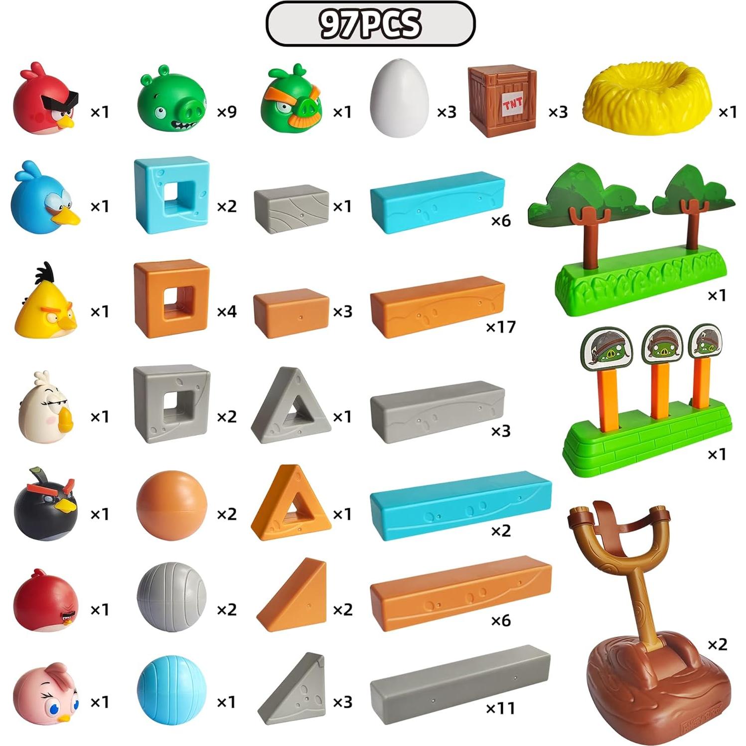 Conjunto de Juguetes Angry Birds 97pcs Construcción y Lanzamiento
