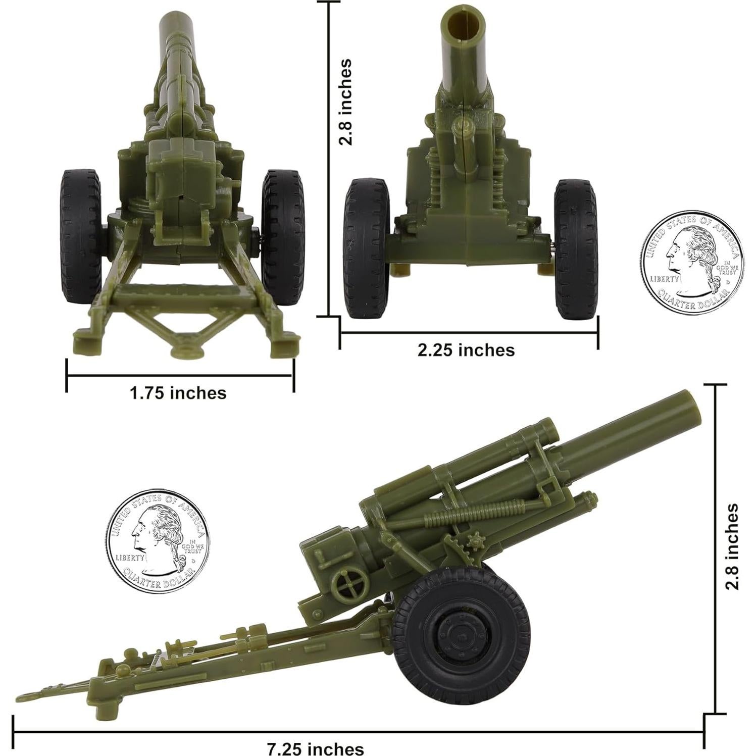 Conjunto Artillería BMC CTS WW2 US Verde OD 12 Figuras